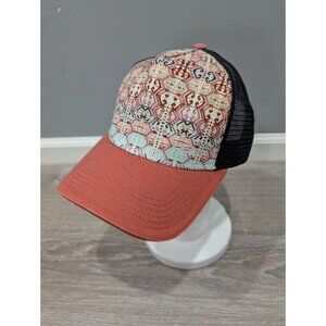 prAna La Viva Women's Snapback Trucker Hat Adjustable Mesh Back Cap Orange